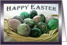 Happy Easter Colored Eggs Basket card