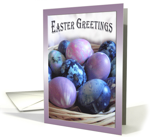 Easter Colored Eggs Basket Greetings card (595044)