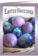 Easter Colored Eggs Basket Greetings card