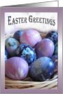 Easter Colored Eggs Basket Greetings card