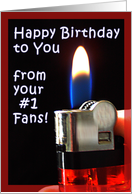 Happy Birthday Lighter Flame for Rock Star card