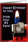 Happy Birthday Lighter Flame for Rock Star card