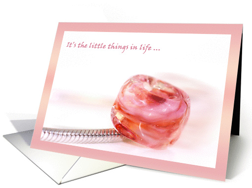 Lampwork Glass Flamingo Bead Thank You card (886427)