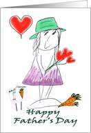 Fathers Day Garden Girl Carrots Hearts card