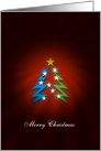 Merry Christmas - elegant red card with cool Christmas tree card