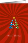 Season’s Greetings - elegant red card with cool Christmas tree card
