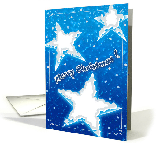 Merry Christmas - blue card with cool stars card (517323)