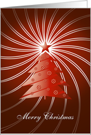 Merry Christmas - elegant red card with cool Christmas tree card