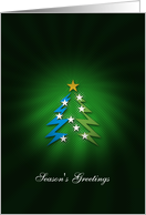 Season’s Greetings - elegant green card with cool Christmas tree card