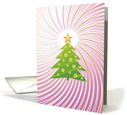 Christmas Tree on twirl background card (886707)