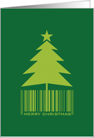 Merry Christmas - Green Christmas Tree with barcode card
