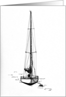 Docked in the Bay in black & white pencil card