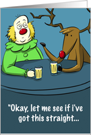 Christmas Humor Reindeer W Clown card