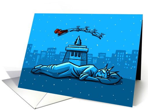 Merry Christmas From New York Santa Claus Snow card (528043)