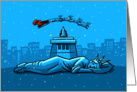 Merry Christmas From New York Santa Claus Snow card