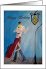 Street Lamp Dance happy birthday card