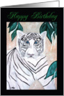 Siberian Snow Tiger Happy Birthday card