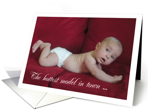 Cutie Pie Diaper Model Baby Congratulations or Shower card (1112886)