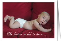 Cutie Pie Diaper Model Baby Congratulations or Shower card