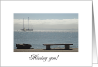Missing You Empty bench SF Bay card