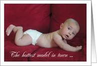 Congratulations New baby Humor Cutie Pie Diaper Model baby card