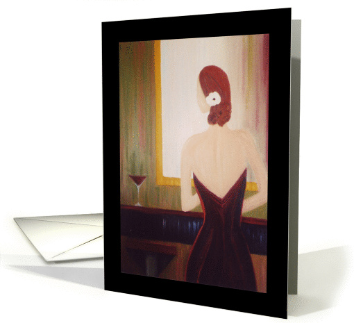 Miss You, Lady Waiting With Martini card (1384872)