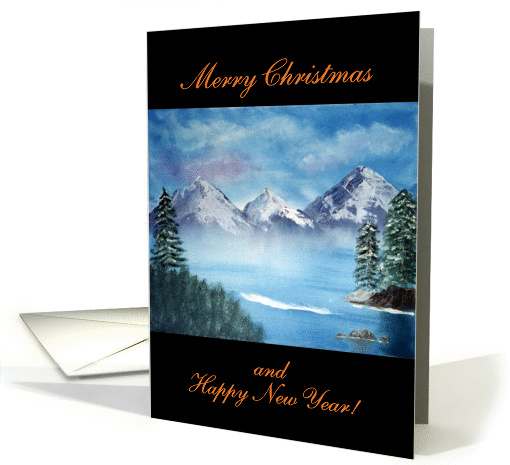 Lake Tahoe Snow Capped Merry Christmas card (1392348)