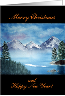 Lake Tahoe Snow Capped Merry Christmas card