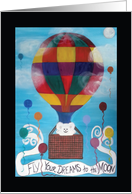 Hot Air Balloon Teddy Bear Thinking of You Grandson card