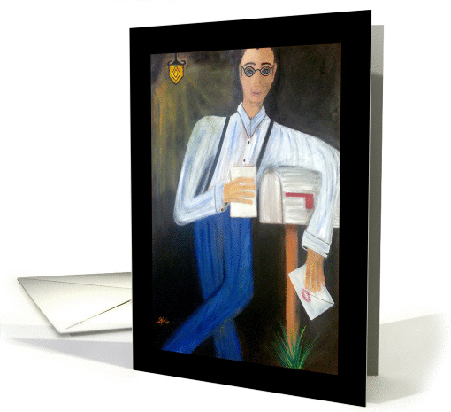 Mailbox Man I Miss You Love and Romance Fine Art card (1455104)