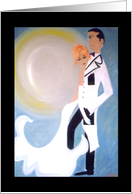 White Satin Full Moon Fantasy Wedding or Formal Event card