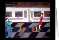 Bon Voyage Italian Train Painting card