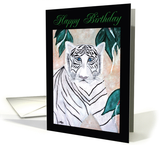 Siberian Snow Tiger Happy Birthday card (873477)