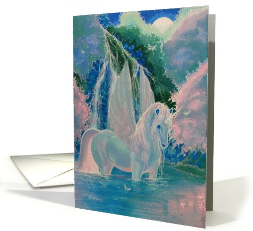 Iridescent Winged Unicorn Blank card (522318)