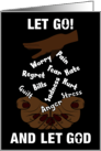 LET GO AND LET GOD Spiritual Quote African American Female Hands card