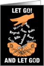 LET GO AND LET GOD Uplifting Spiritual Quote Male Hands card