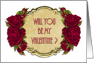 Will you be my Valentine Rose and deco frame card