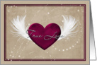 Love heart and feathers True Love Card