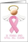 breast cancer awareness angel and support ribbon all clear card