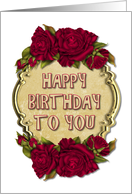 Happy Birthday To You Rose and deco frame card