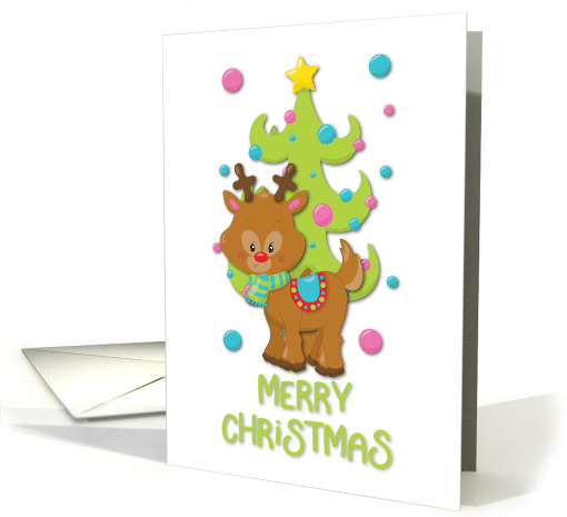 Merry Christmas reindeer Tree Christmas card (1497762)