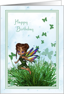 Happy birthday garden fairy card