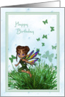 Happy birthday garden fairy card