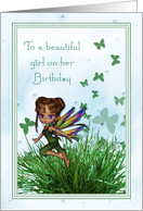 To a beautiful girl garden fairy card