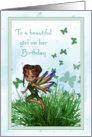 To a beautiful girl garden fairy card