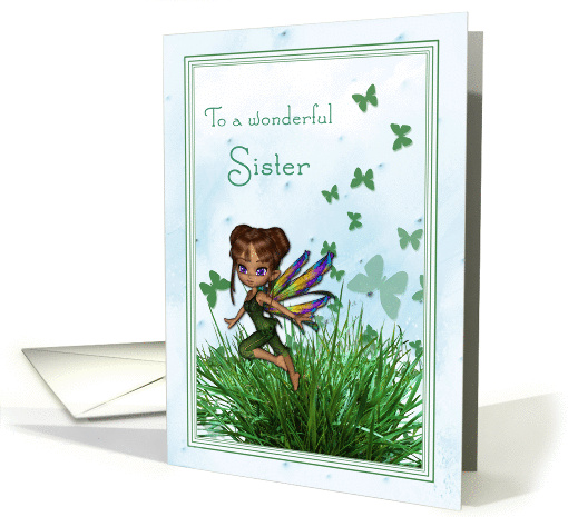To a wonderful sister garden fairy card (523615)