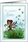 To a wonderful sister garden fairy card