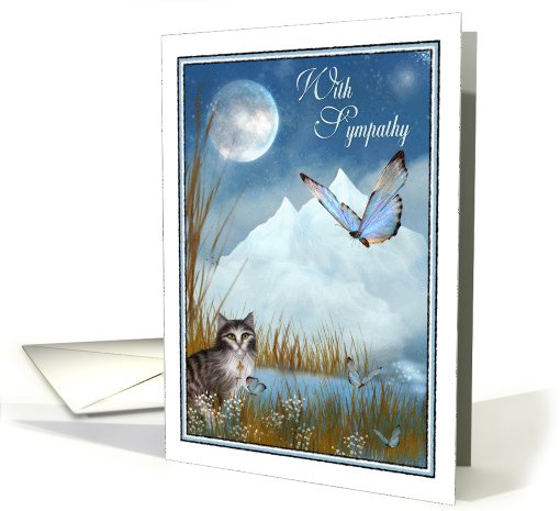 With Sympathy cat mountain scene card (546317)