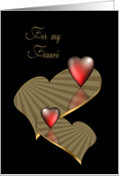 For my Fiance valentine red and gold hearts card