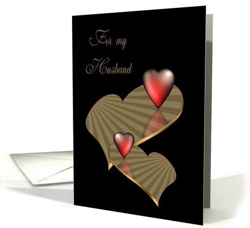 For my Husband valentine red and gold hearts card (550740)